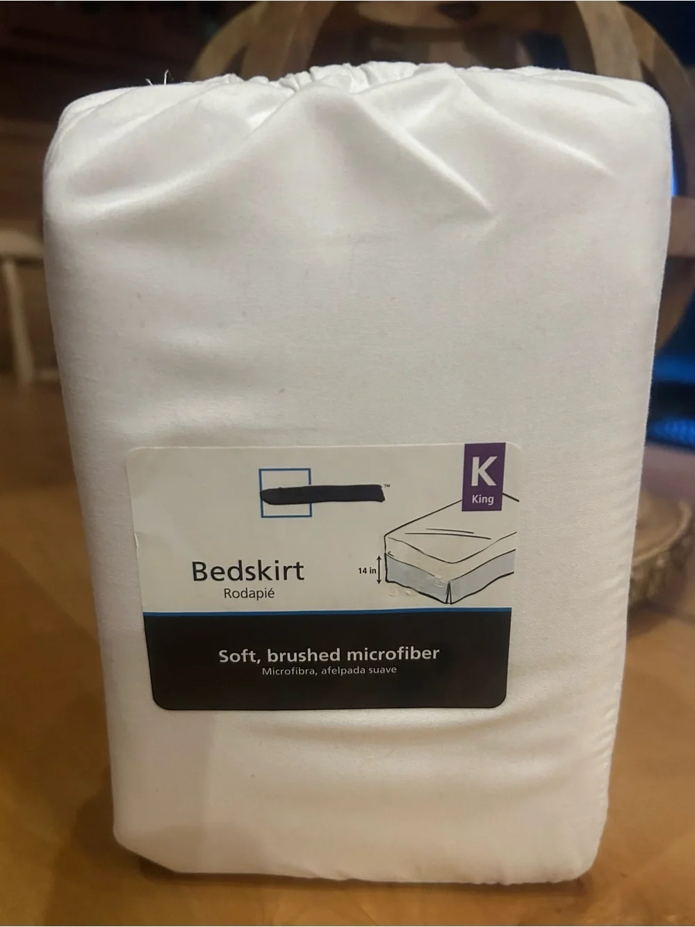 King Size White Brushed Microfiber Bedskirt